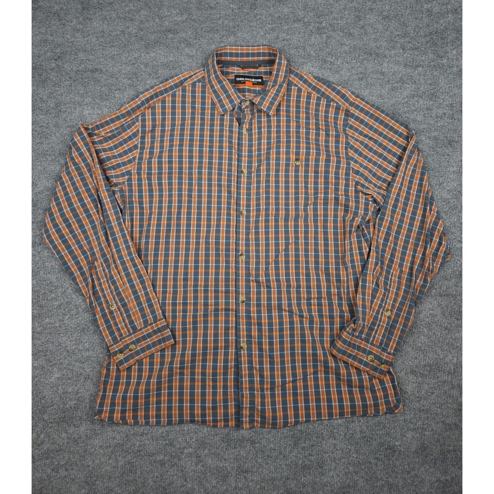 Grundens Shirt Mens XL Plaid Multi Long Sleeve Button Up Cotton Blend